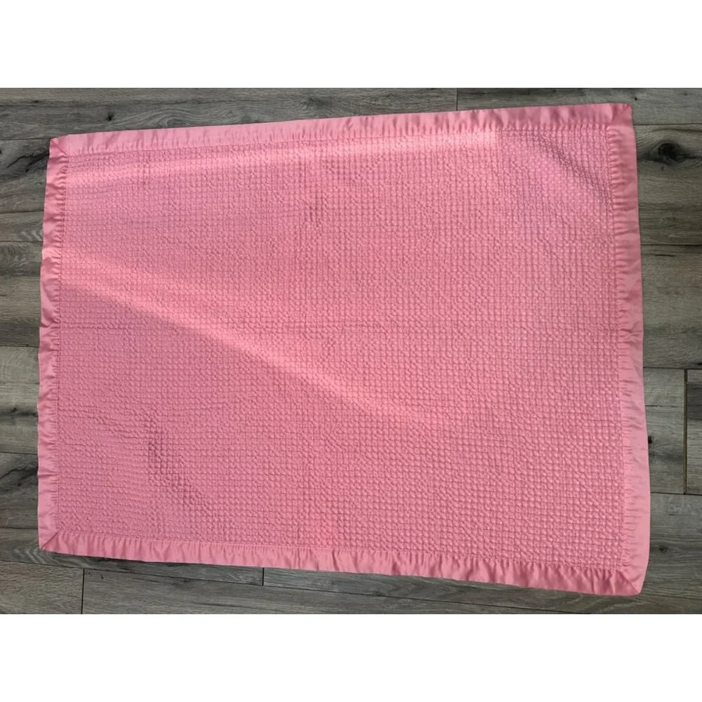 Target Cloud Island Pink Waffle Weave Baby Blanket With Silky Rayon Edging